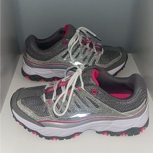 Avia Elevate Retro Shoes Women's 8 Sparkle
Glitter Silver White Pink Sneakers